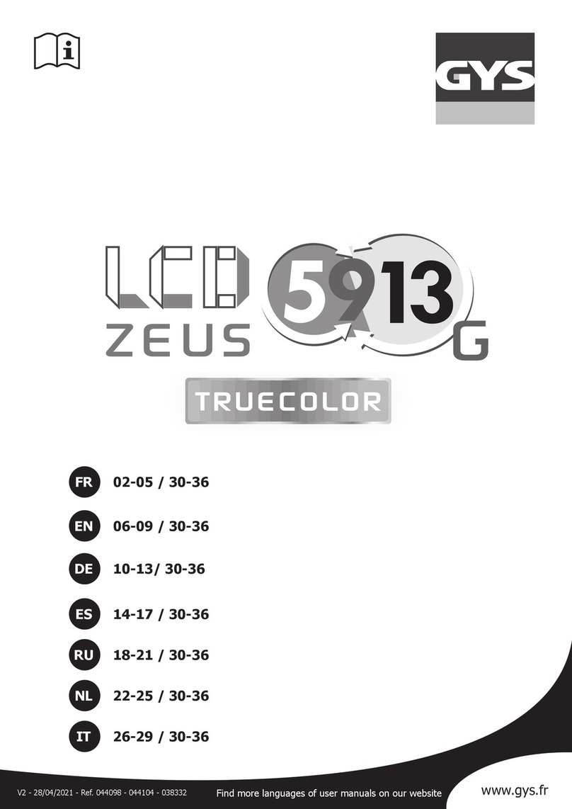 GYS LCD ZEUS 5-9 G INDIAN TRUECOLOR User manual GYS LCD ZEUS 5-9 G INDIAN TRUECOLOR User manual