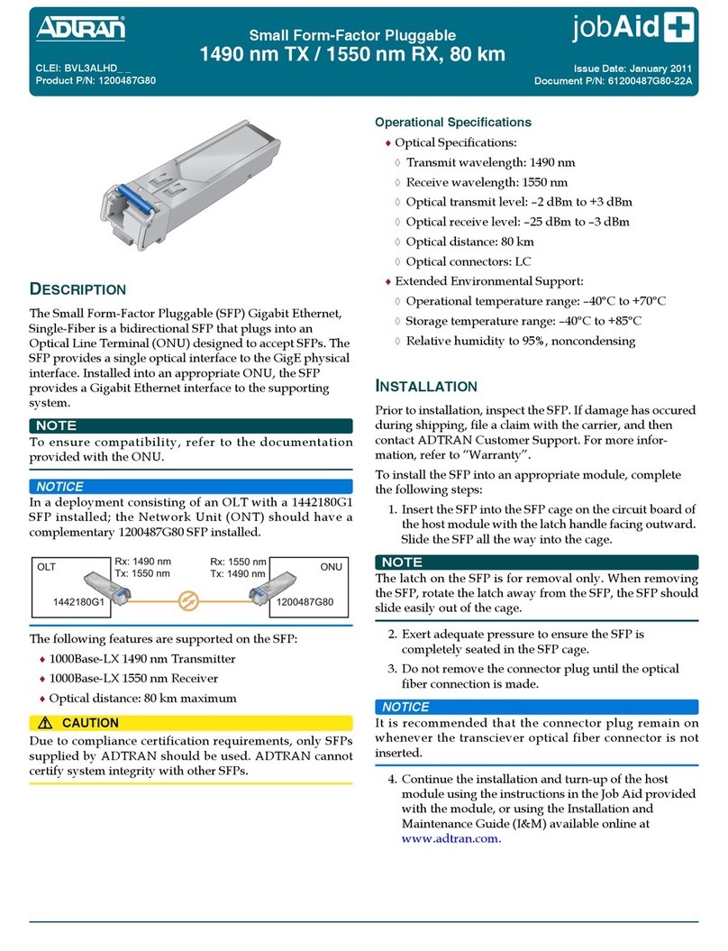 ADTRAN 1200487G80 manual