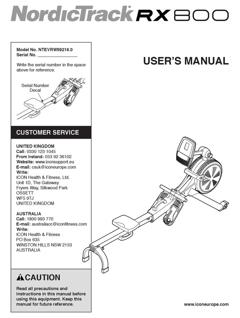 NordicTrack RX 800 User manual