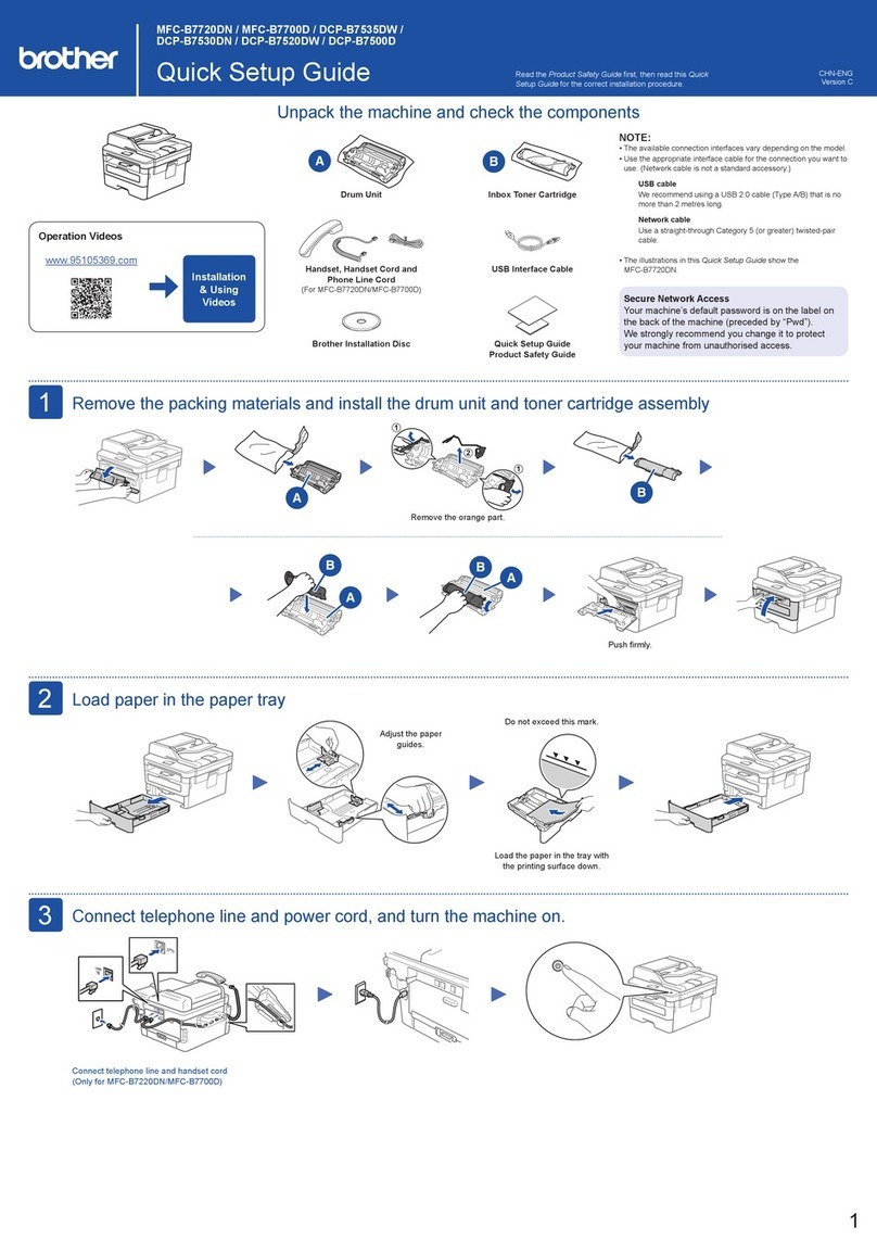 Brother MFC-B7720DN quick start guide