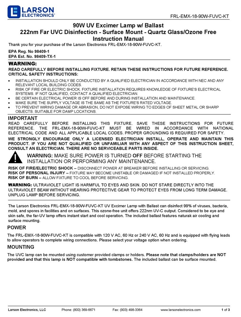 Larson Electronics FRL-EMX-18-90W-FUVC-KT User manual