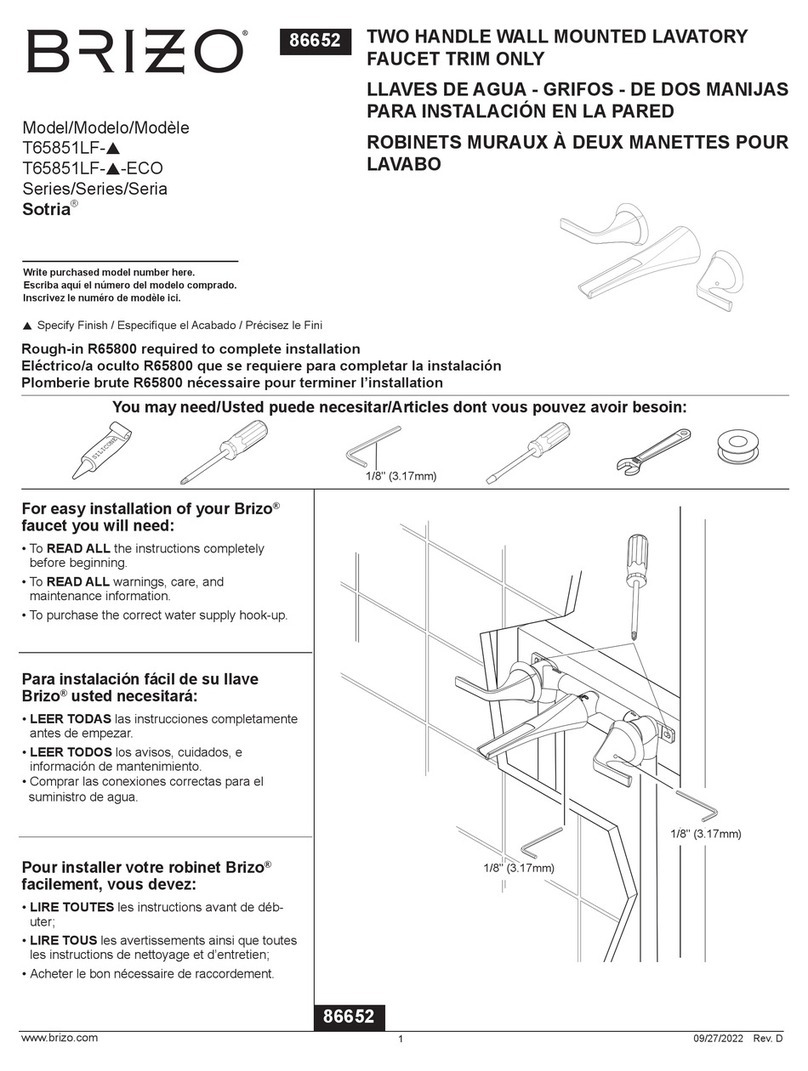 Brizo Sotria T65851LF Series manual