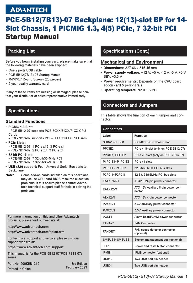 Advantech PCE-5B12-07 Installation and operation manual