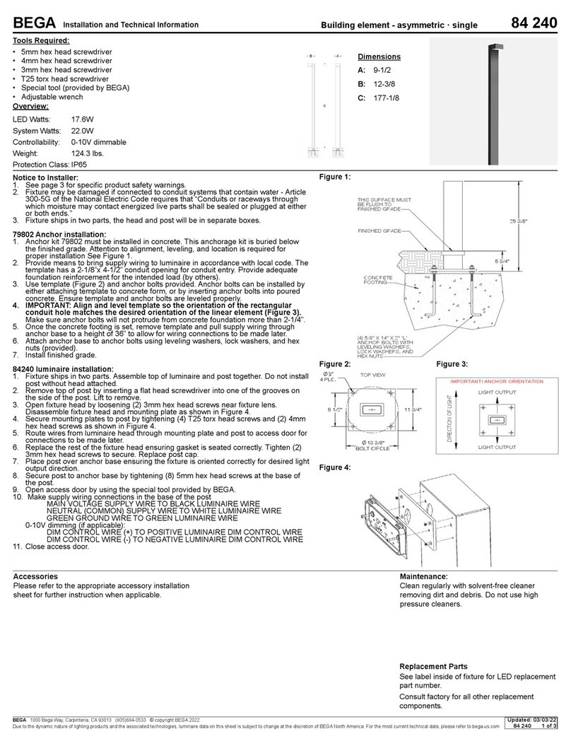 BEGA 84 240 Installation and technical information