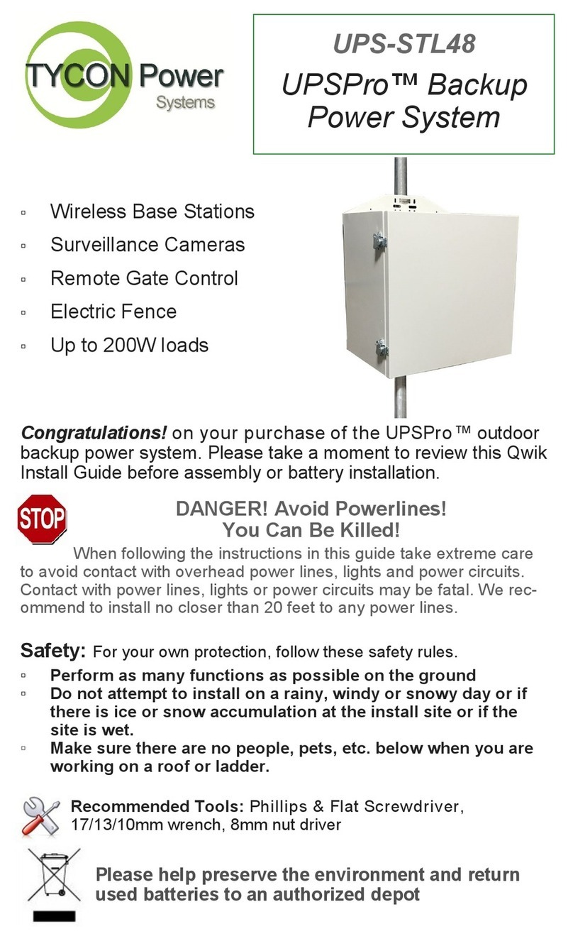 Tycon Power Systems UPSPro UPS-STL48 quick start guide