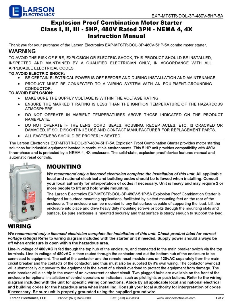 Larson Electronics EXP-MTSTR-DOL-3P-480V-5HP-5A instruction manual