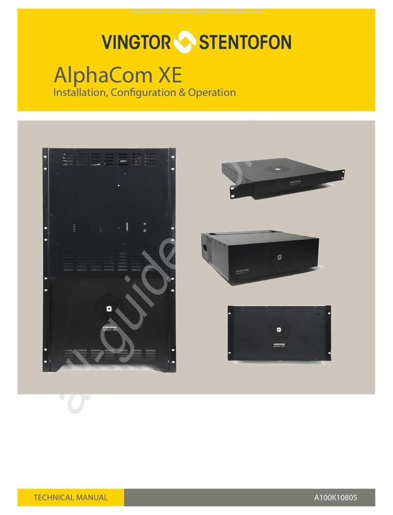 Vingtor Stentofon AlphaCom XE Installation & operation Vingtor Stentofon AlphaCom XE Installation & operation