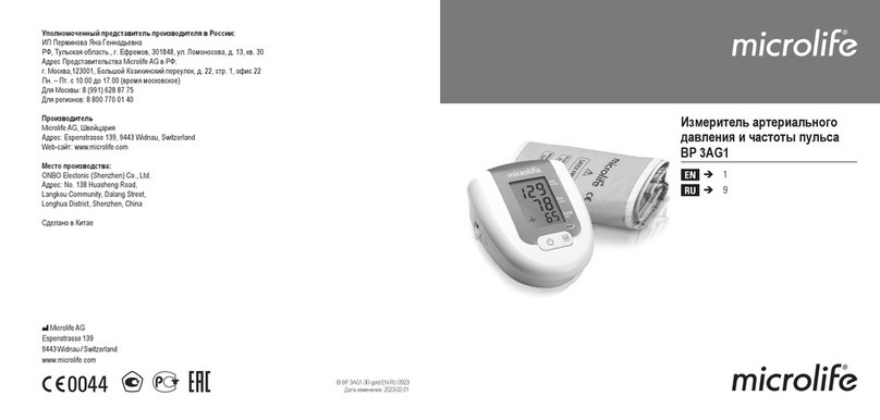 Microlife BP 3AG1 User manual