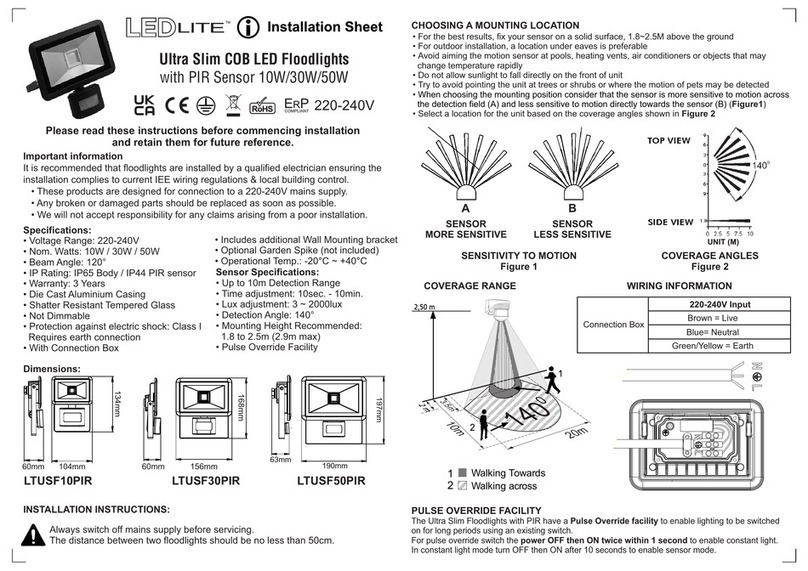 LEDLITE LTUSF10PIR Assembly instructions