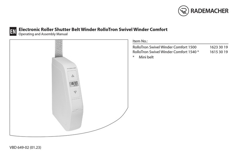 RADEMACHER RolloTron Swivel Winder Comfort 1500 Operating and assembly manual