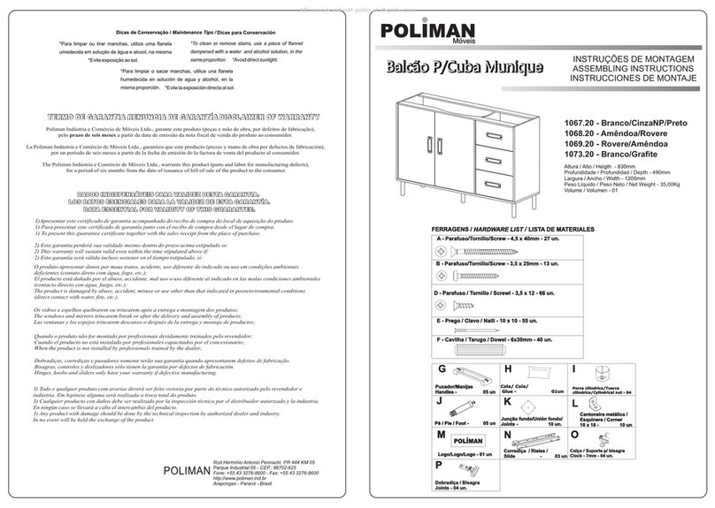 Poliman Moveis Balcao P Installation guide