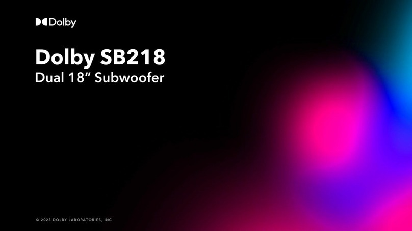 Dolby Laboratories SB218 quick start guide