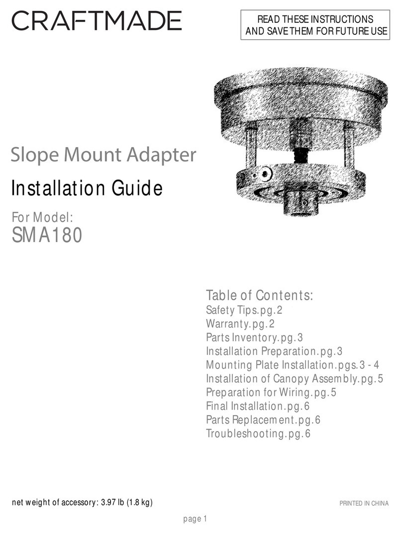 Craftmade SMA180 User manual