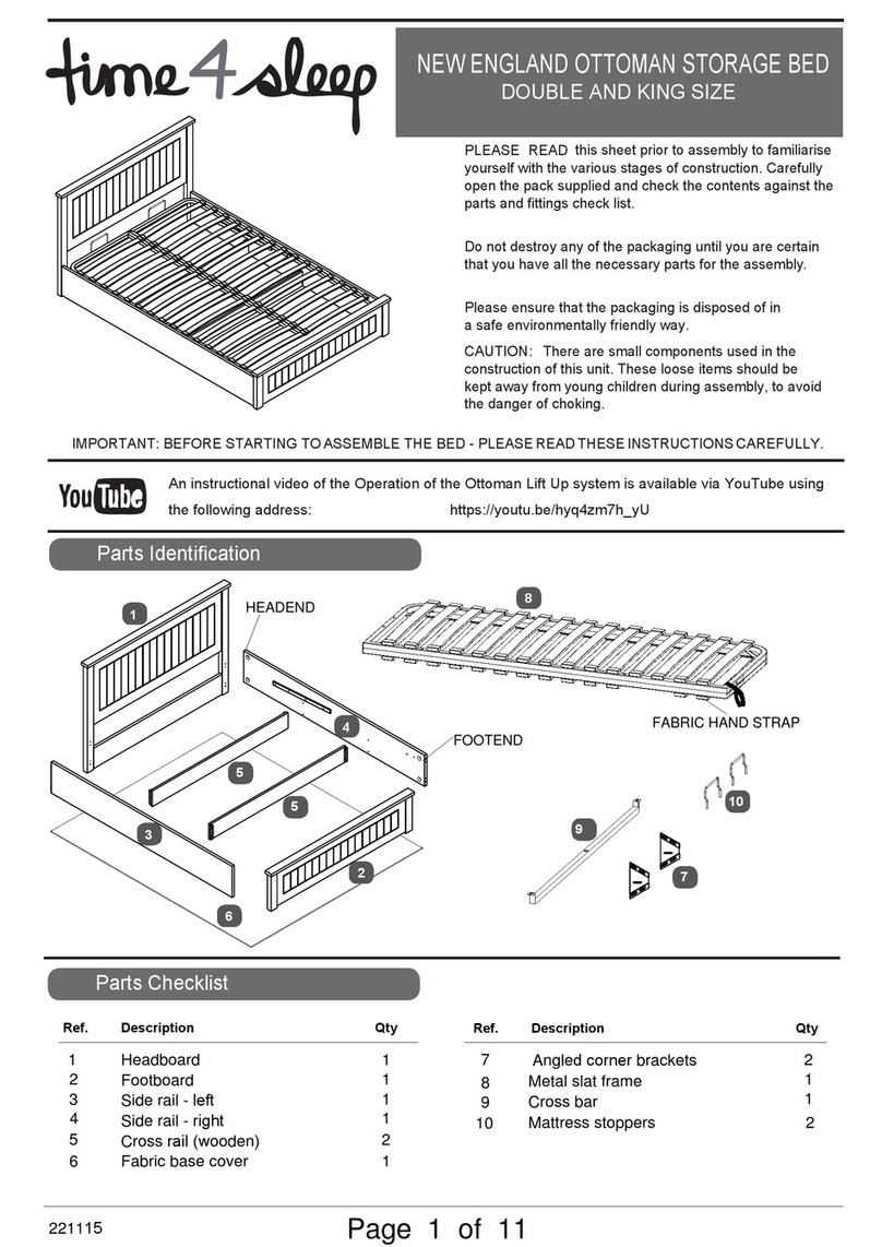 Time4Sleep NEW ENGLAND OTTOMAN STORAGE BED DOUBLE AND KING... User manual Time4Sleep NEW ENGLAND OTTOMAN STORAGE BED DOUBLE AND KING... User manual
