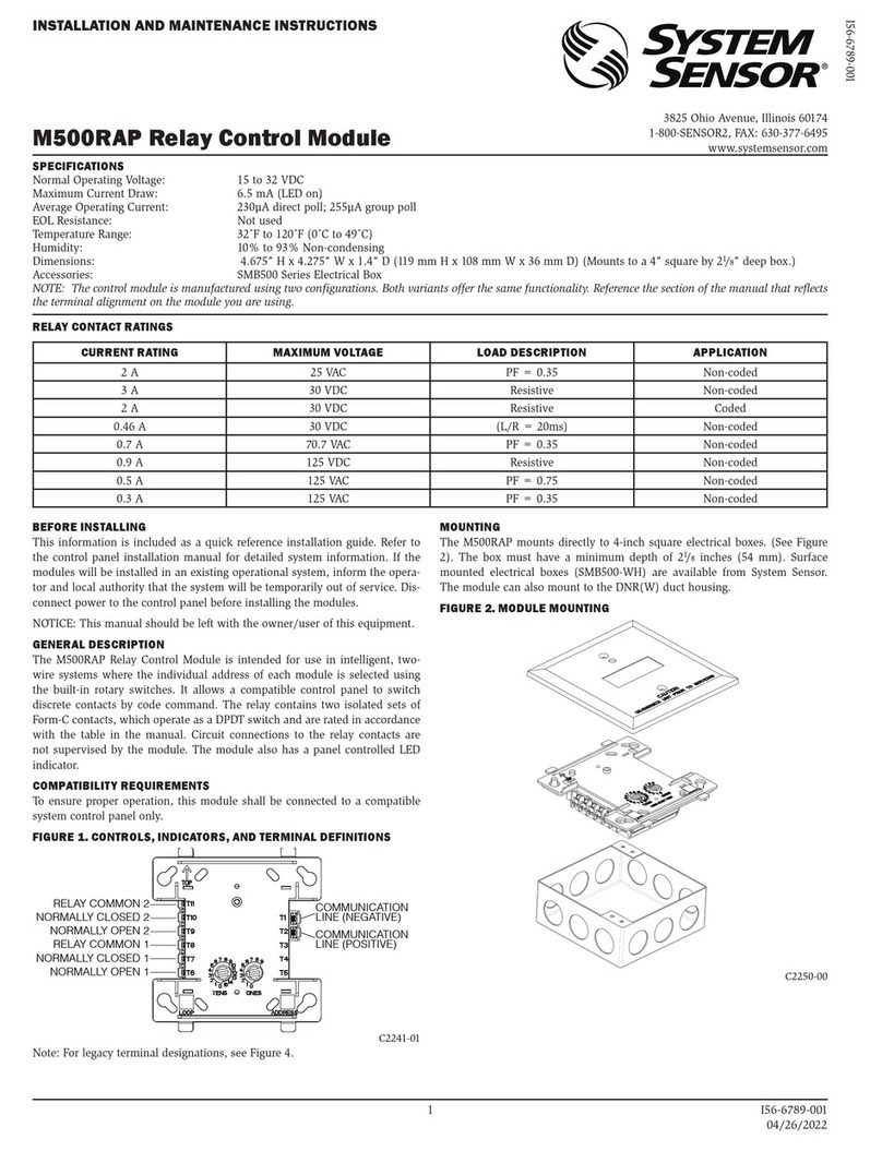 System Sensor M500RAP User manual