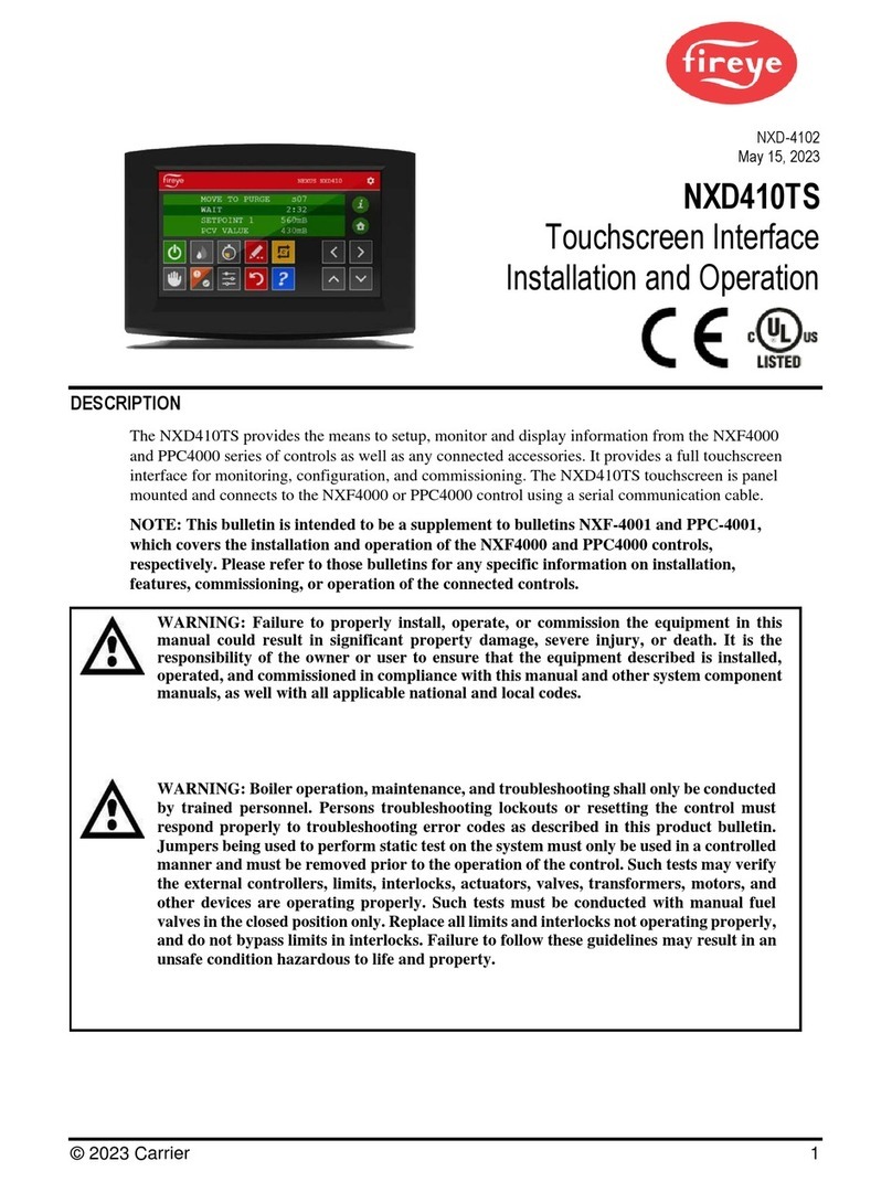 Fireye NXD410TS Installation and operations