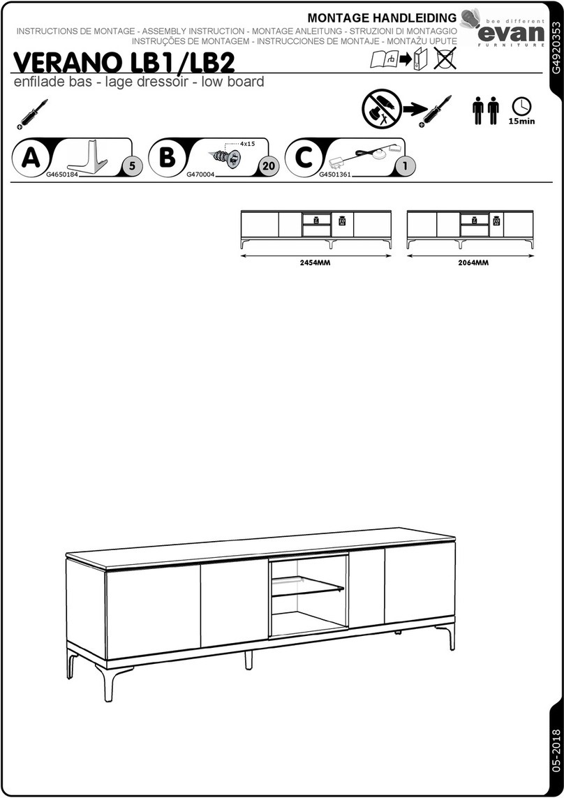Evan furniture VERANO LB1 Assembly instruction Evan furniture VERANO LB1 Assembly instruction