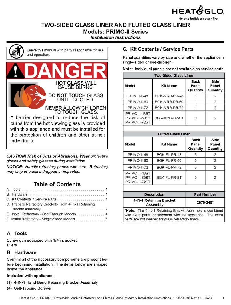 Heat & Glo PRIMO-II-48 User manual