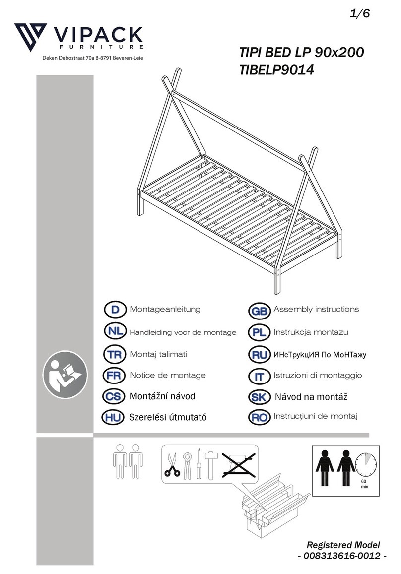 VIPACK TIPI BED LP 90x200 Assembly instructions