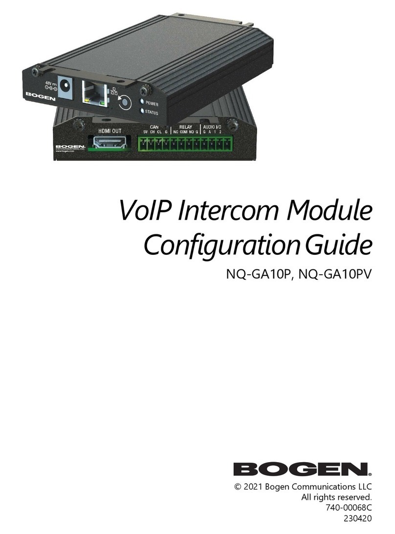 Bogen NYQUIST NQ-GA10P Configuration guide