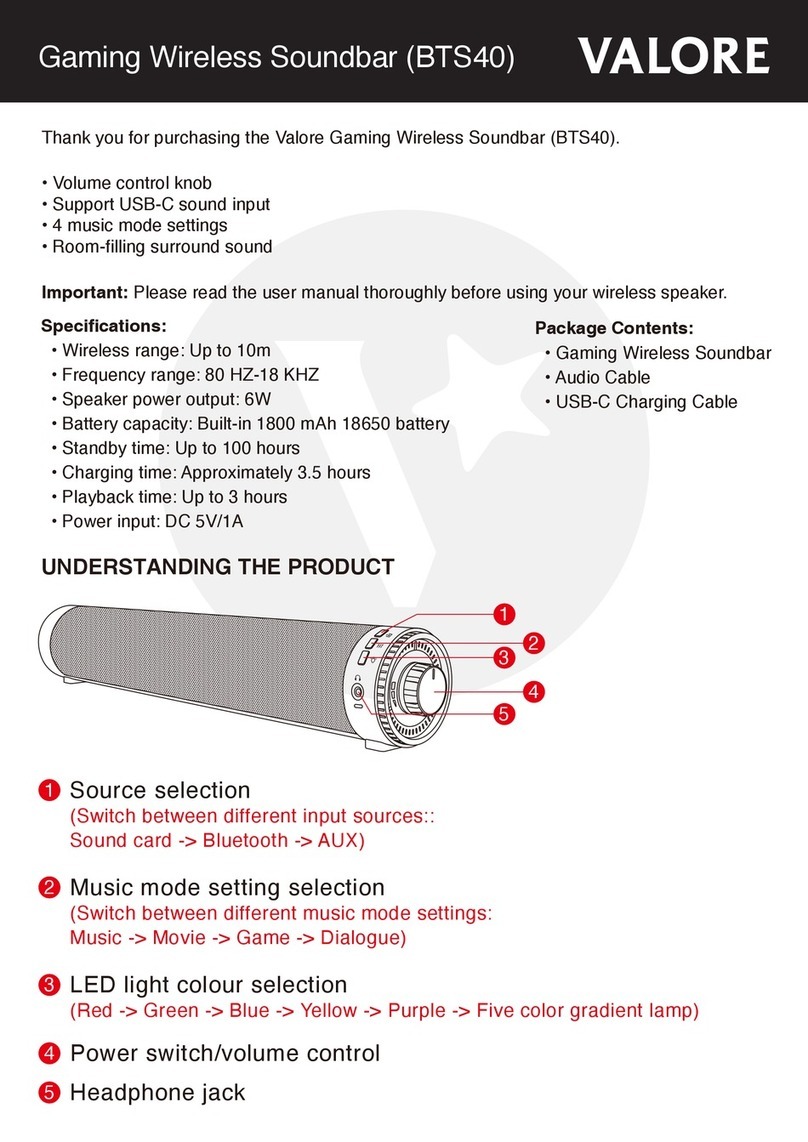 Valore BTS40 quick start guide