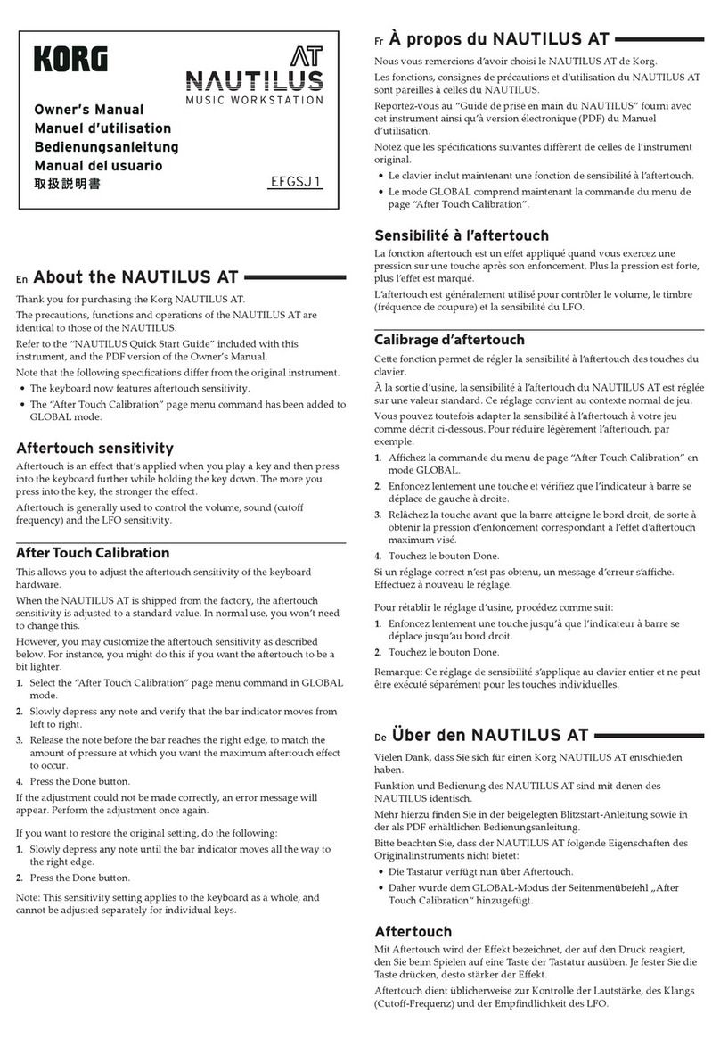 Korg NAUTILUS AT NEFGSJ1 owner's manual