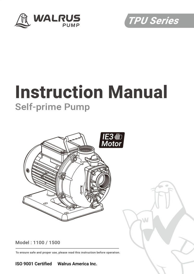 Walrus Pump TPU Series instruction manual Walrus Pump TPU Series instruction manual