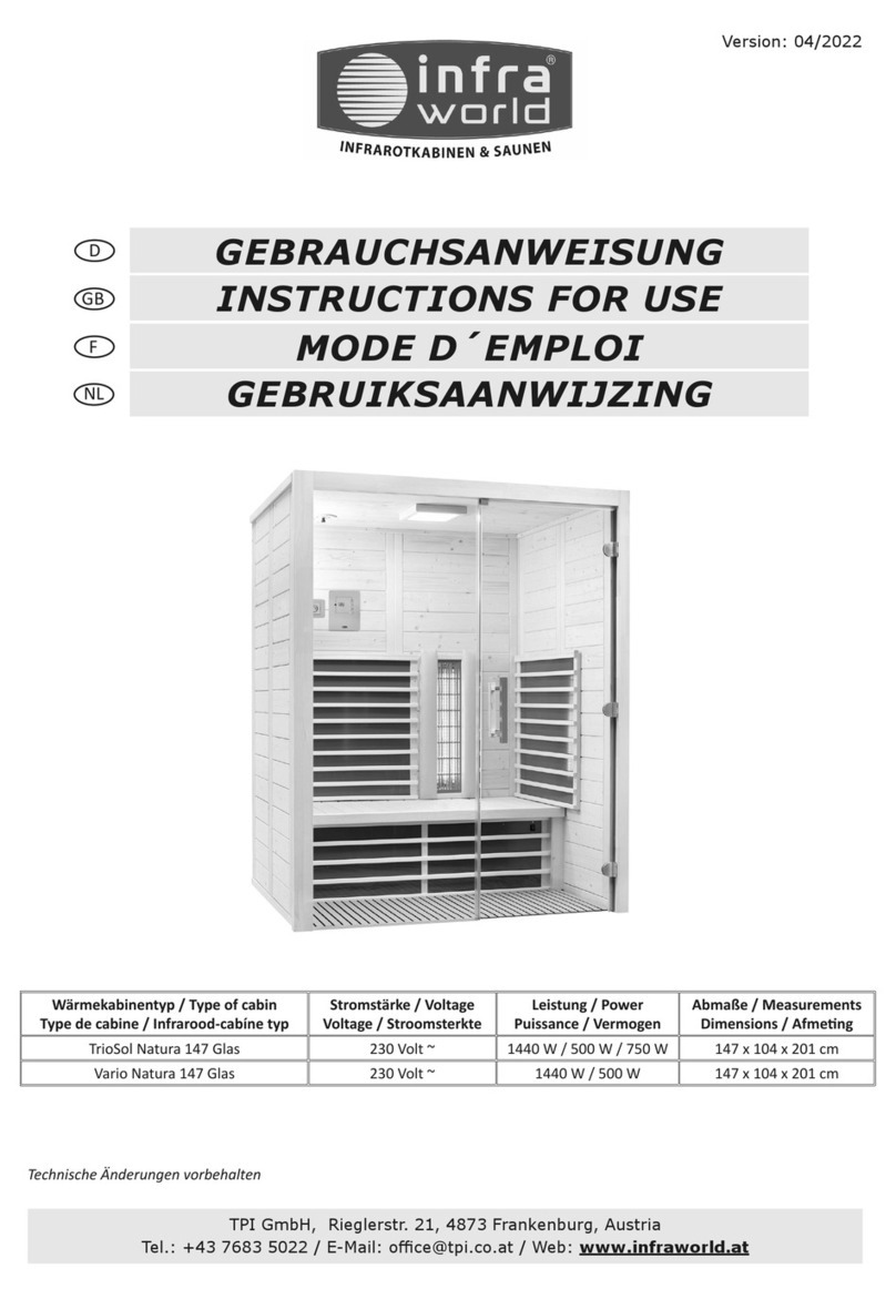 infra world TrioSol Natura 147 Glas Instructions for use