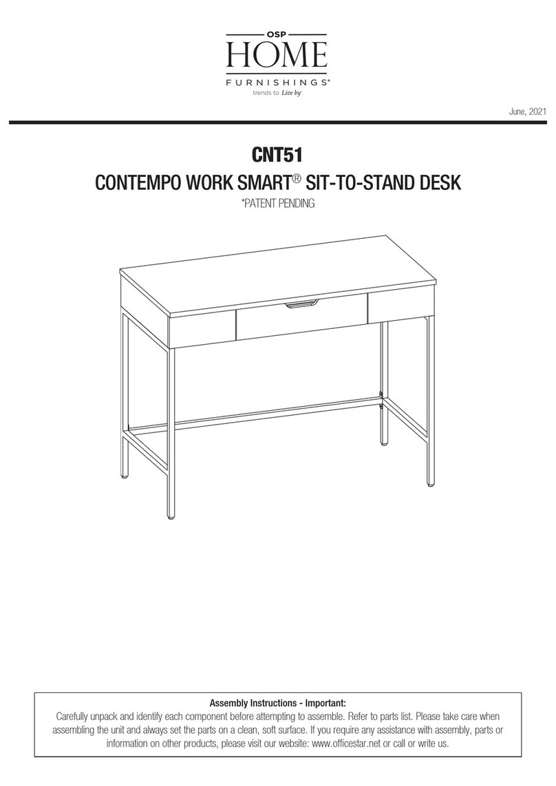 OSP Home Furnishings CONTEMPO WORK SMART CNT51 Assembly instructions