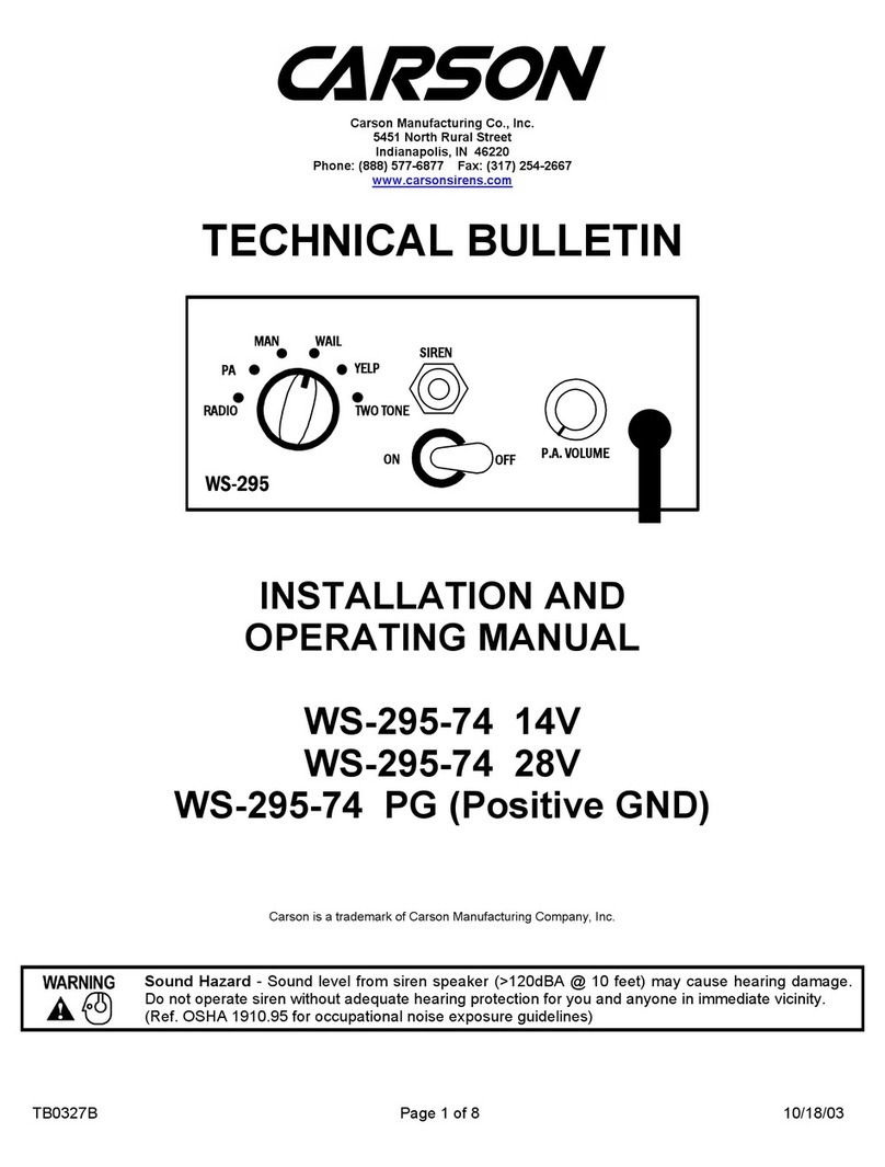 Carson WS-295-74 Technical bulletin