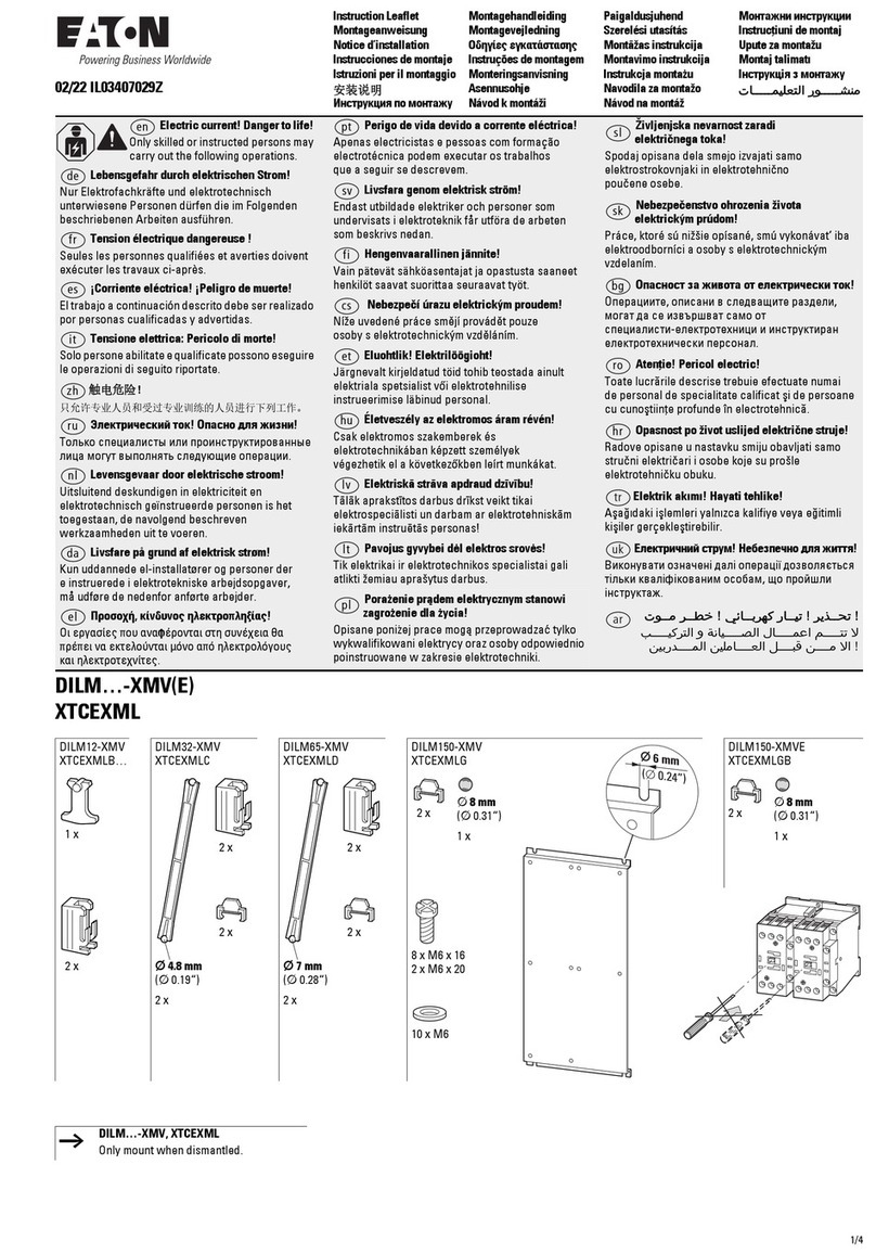 Eaton DILM-XMV XTCEXML Series Instruction leaflet