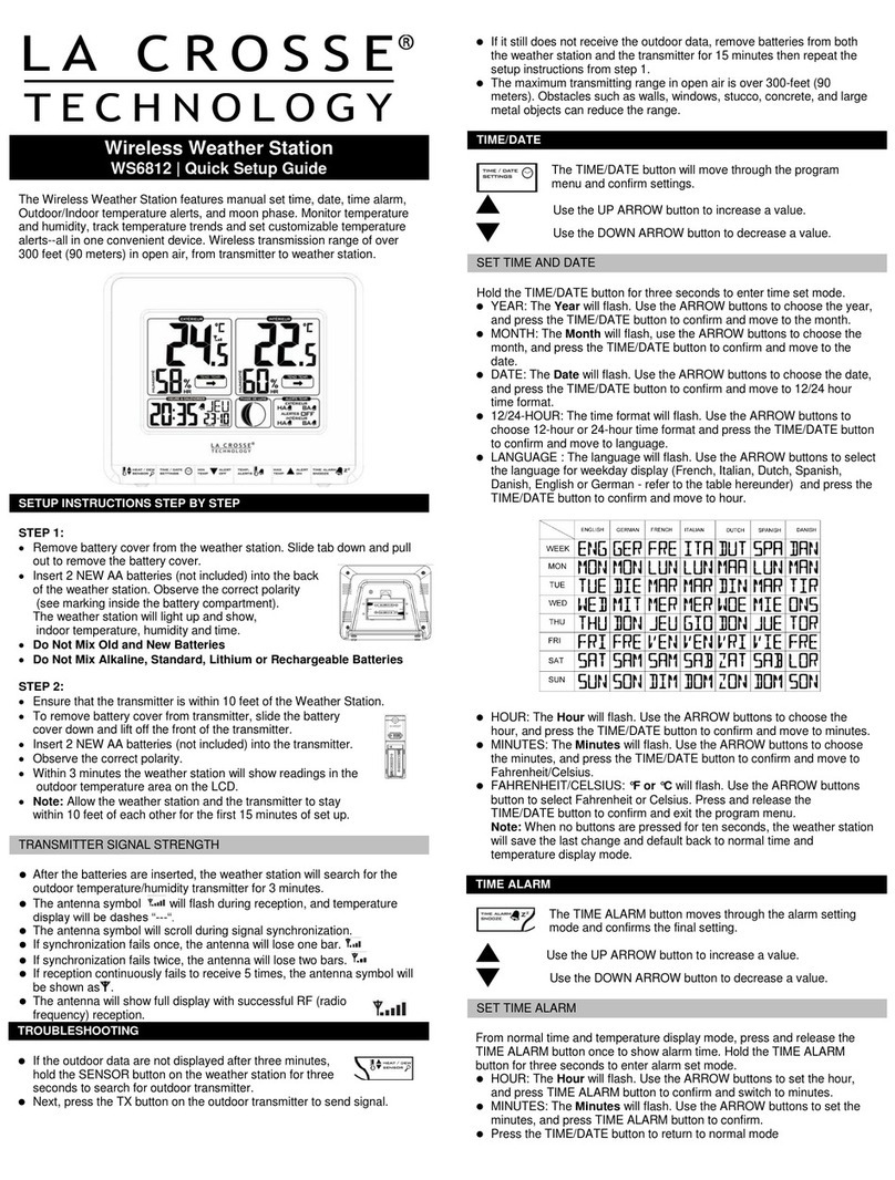 La Crosse Technology WS6812 User manual La Crosse Technology WS6812 User manual