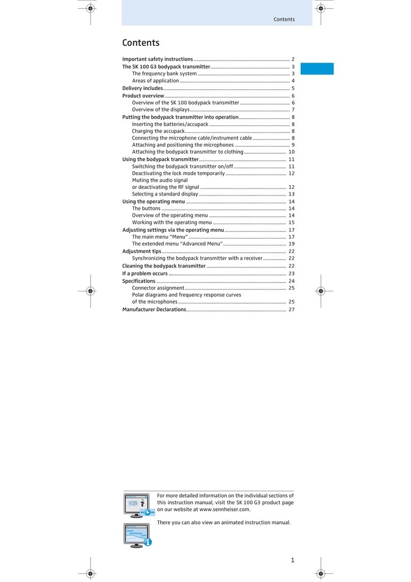 Sennheiser SK 100 G3 instructions