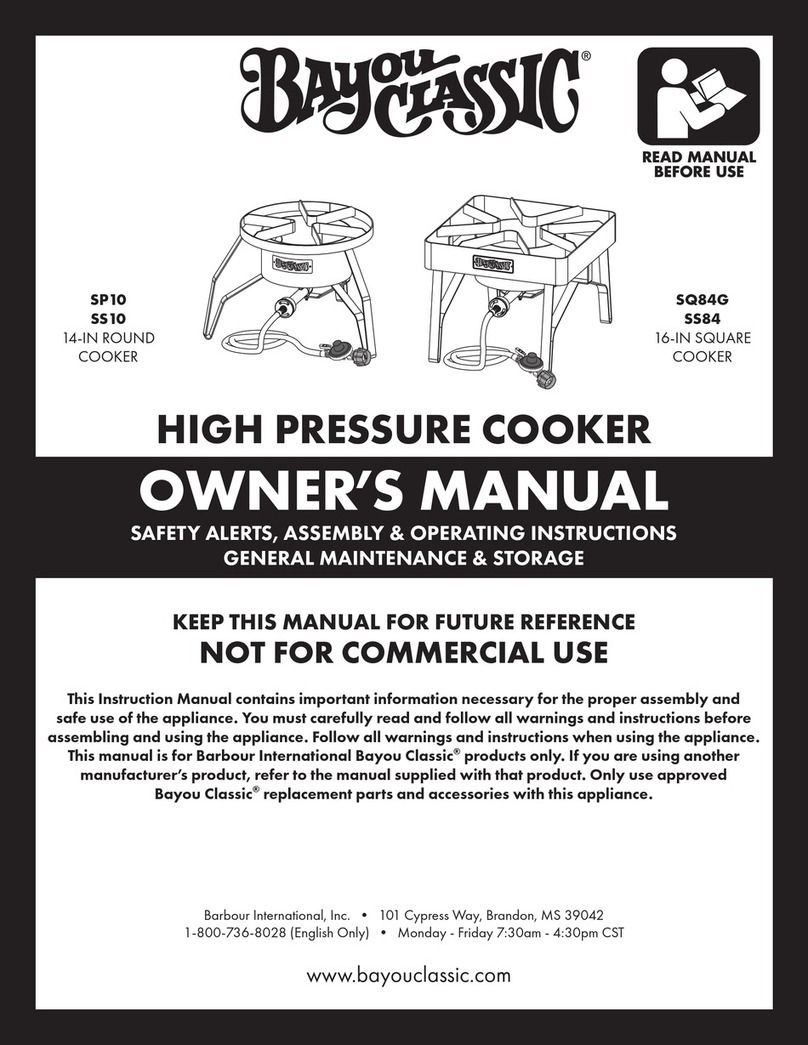 Bayou Classic SS10 owner's manual