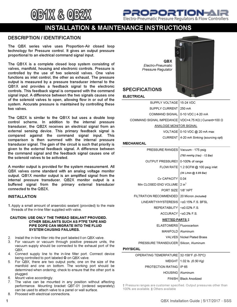 Proportion-Air QB1X Installation & maintenance instructions