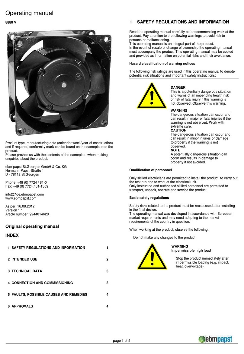 Ebmpapst 8880 V operating manual