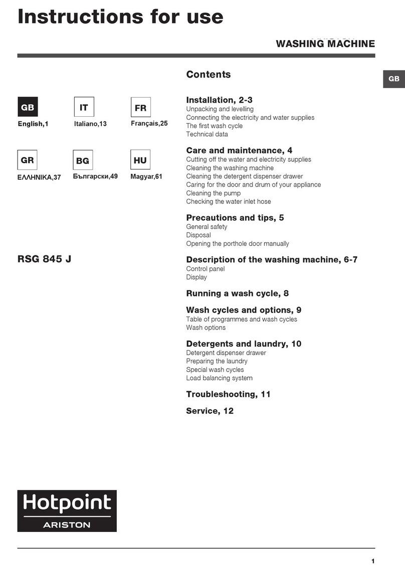 Hotpoint Ariston RSG 845 J User manual