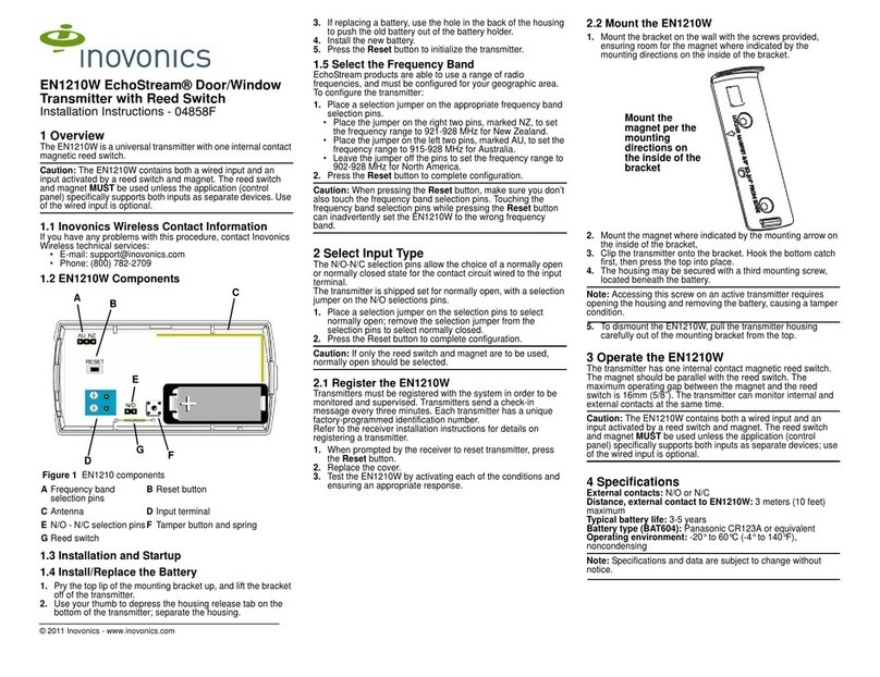 Inovonics EchoStream EN1210W User manual