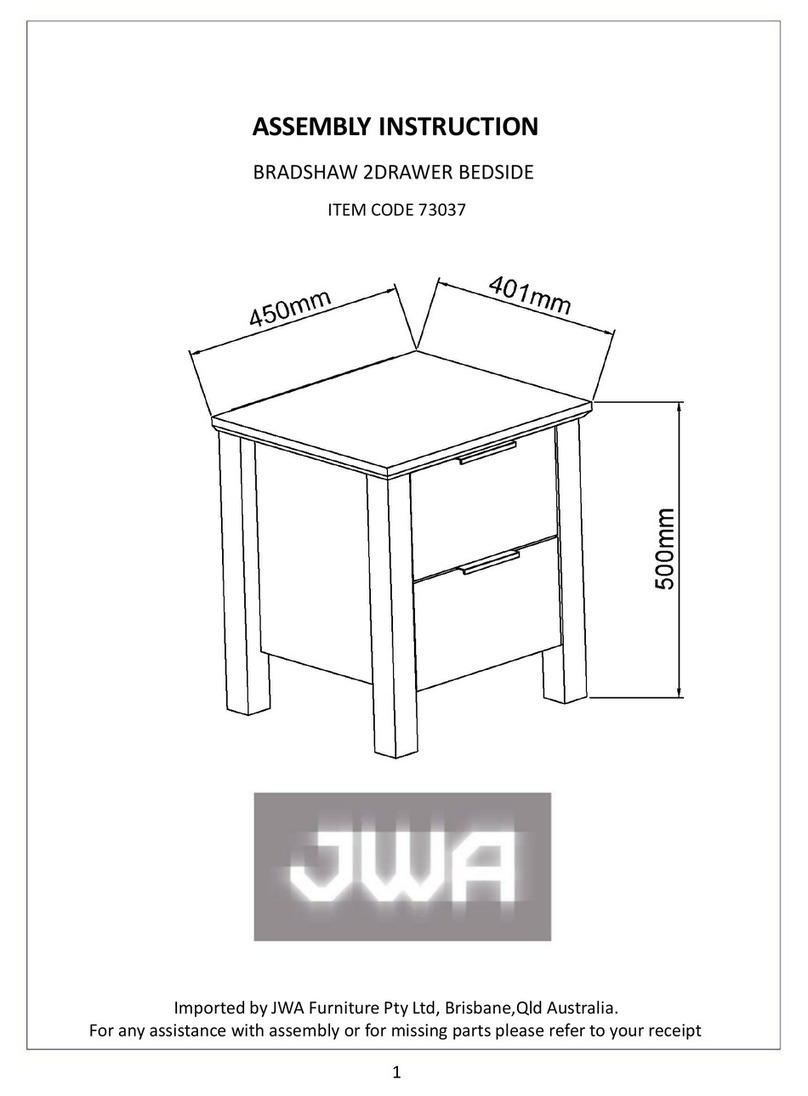 JWA BRADSHAW 2DRAWER BEDSIDE 73037 Assembly instruction