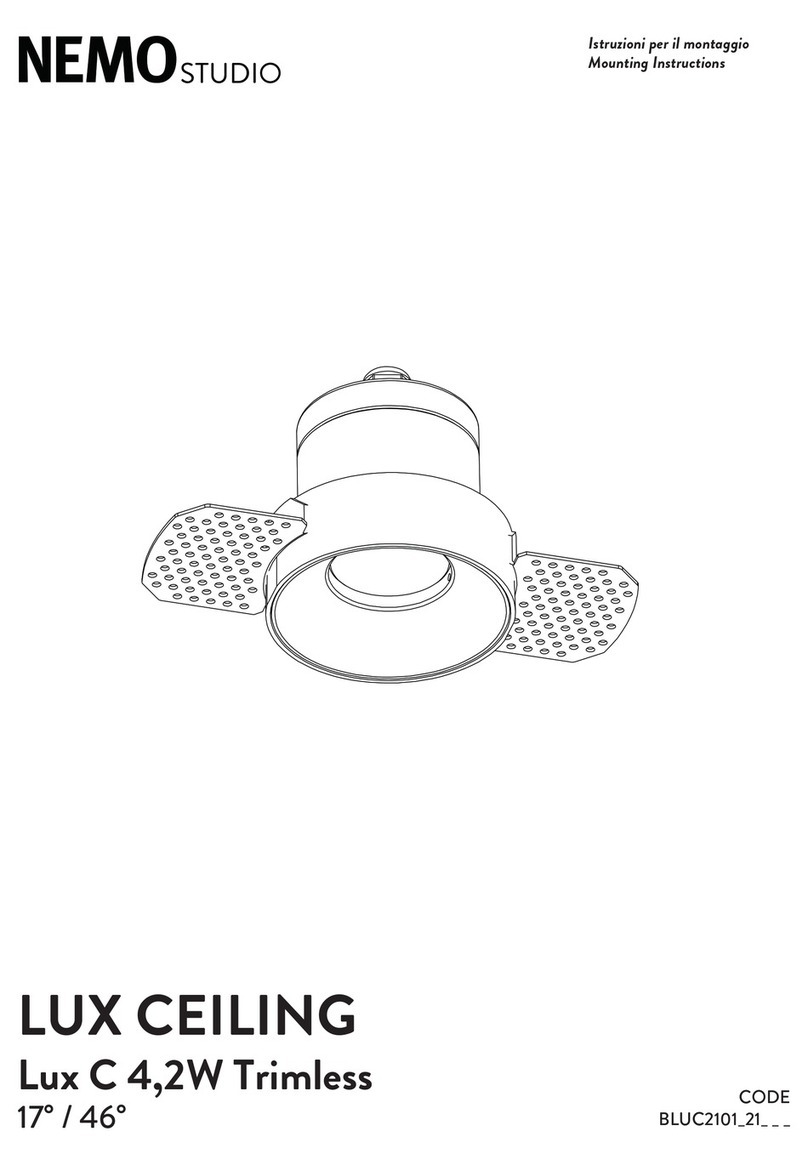 Nemo Studio LUX CEILING Lux C 4,2W Trimless Mounting instructions Nemo Studio LUX CEILING Lux C 4,2W Trimless Mounting instructions