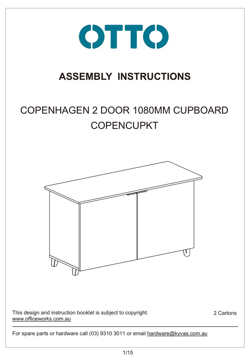 Otto COPENHAGEN 2 DOOR 1080MM CUPBOARD COPENCUPKT Assembly instructions