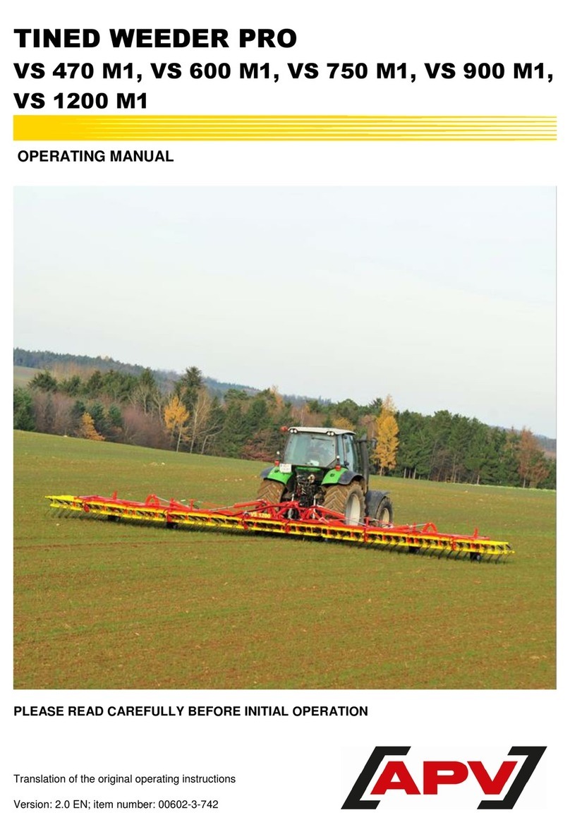 APV TINED WEEDER PRO VS 470 M1 operating manual