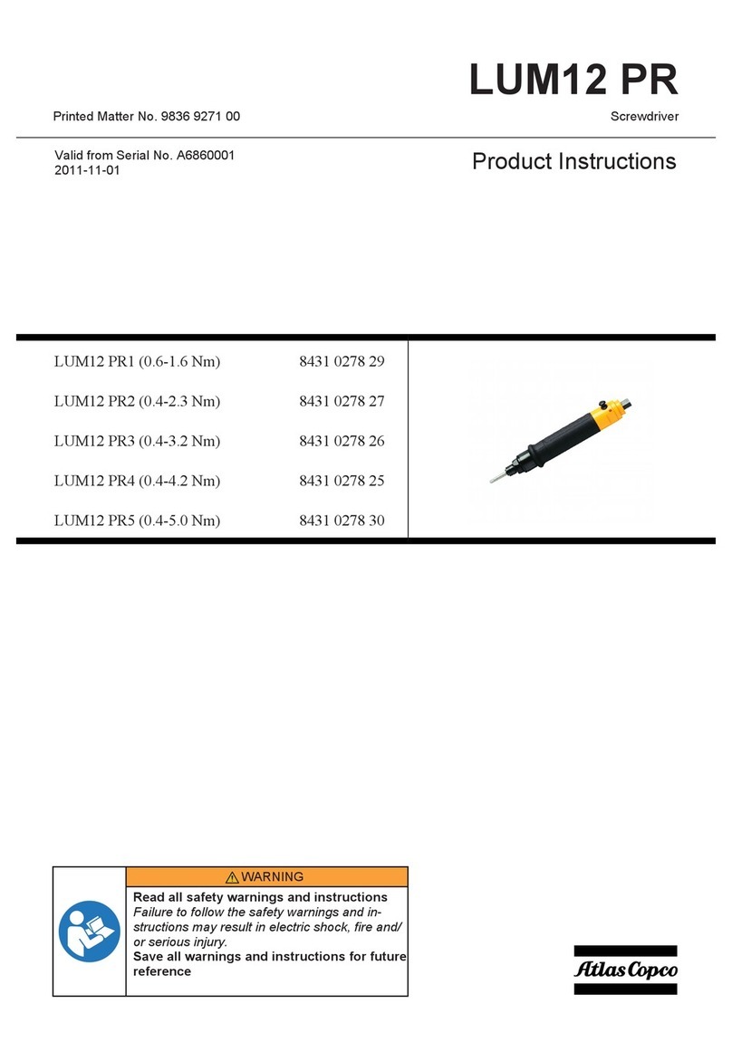 Atlas Copco LUM12 PR Series Instruction sheet