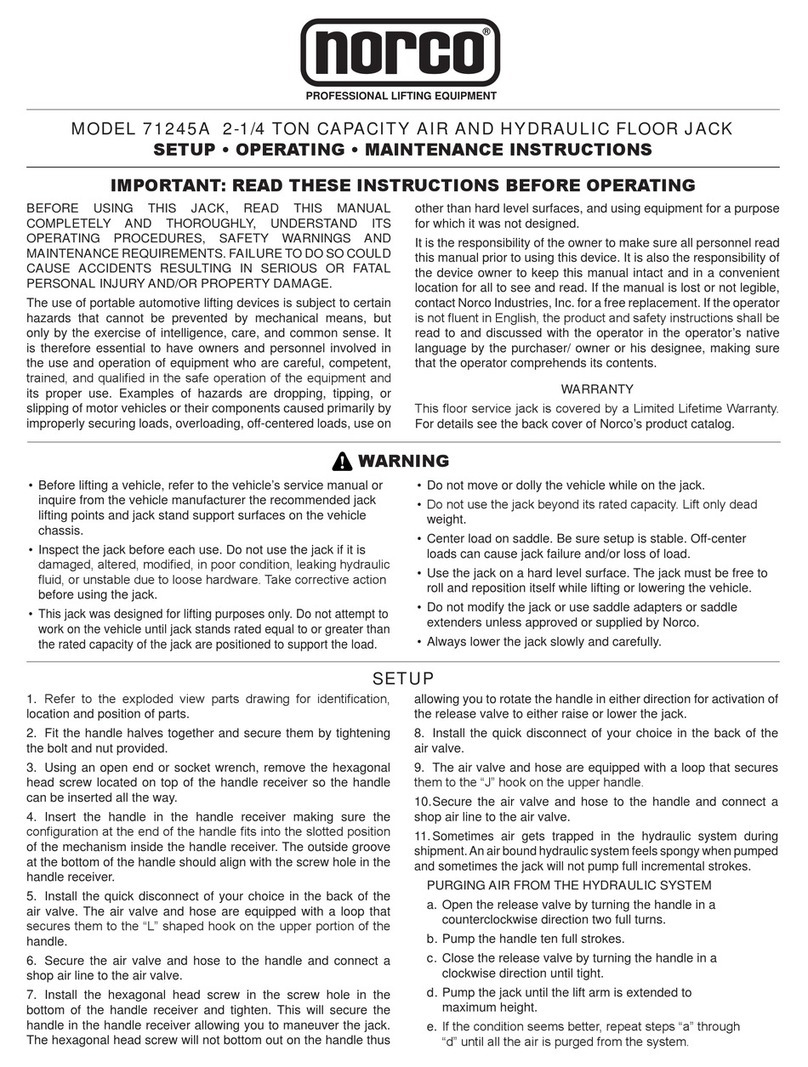 Norco 71245A Setup, operating, maintenance instructions