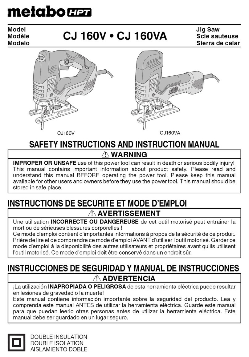 Metabo HPT CJ 160V Troubleshooting guide