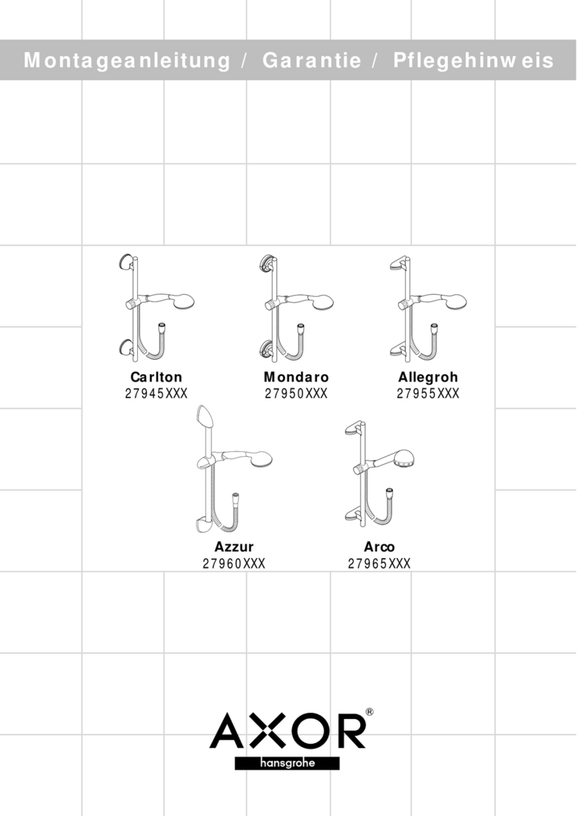Hans Grohe AXOR Carlton 27945 Series User manual Hans Grohe AXOR Carlton 27945 Series User manual