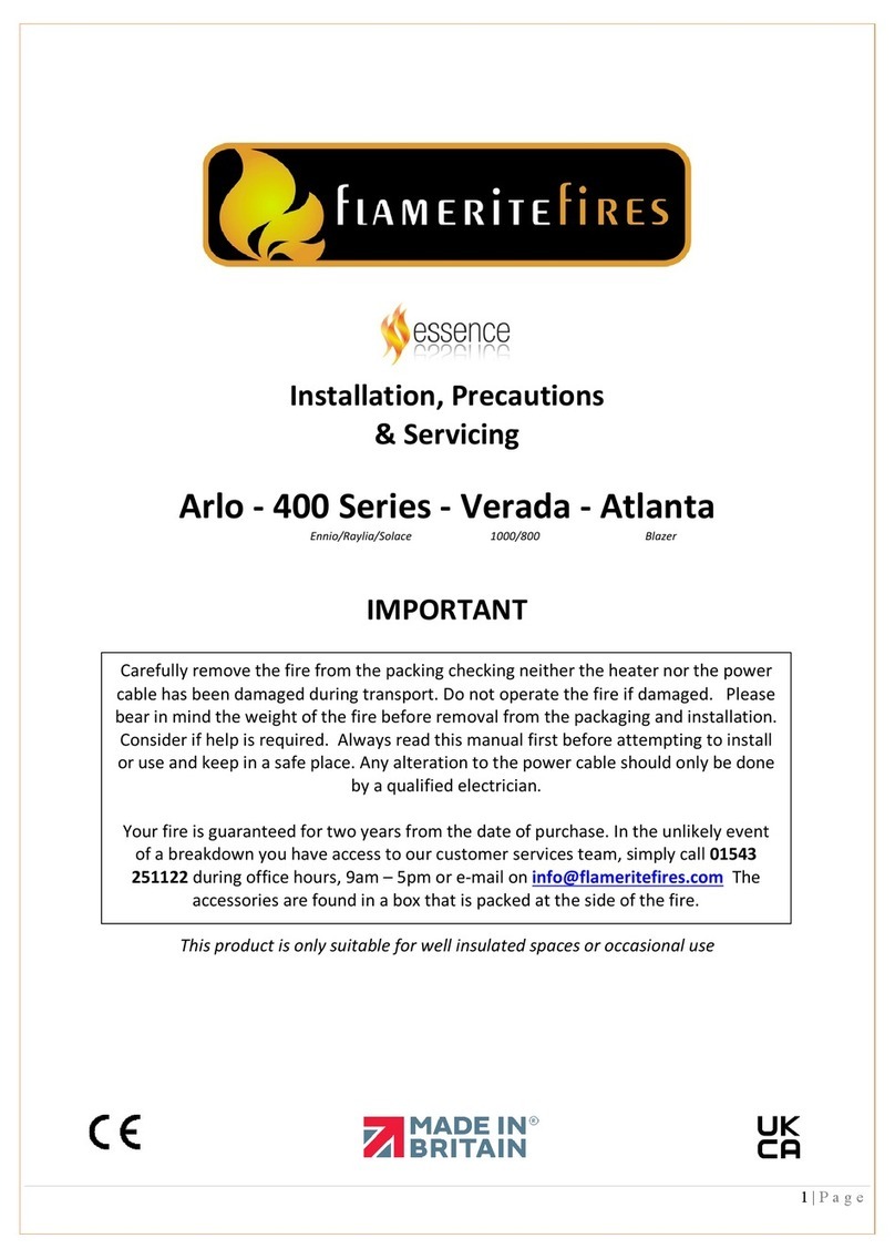 Flamerite Fires Arlo 400 Series User manual Flamerite Fires Arlo 400 Series User manual