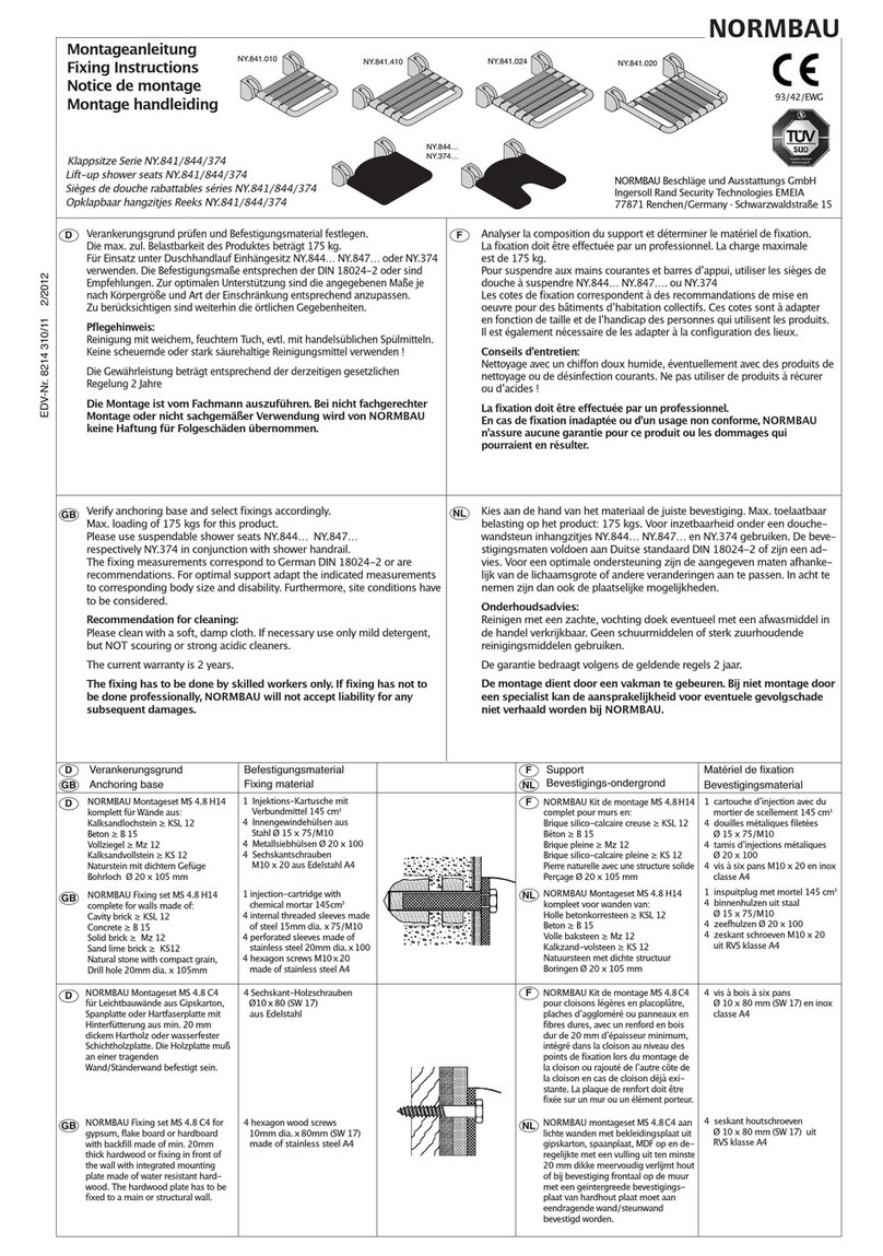 NORMBAU NY.844 Series Fixing instructions
