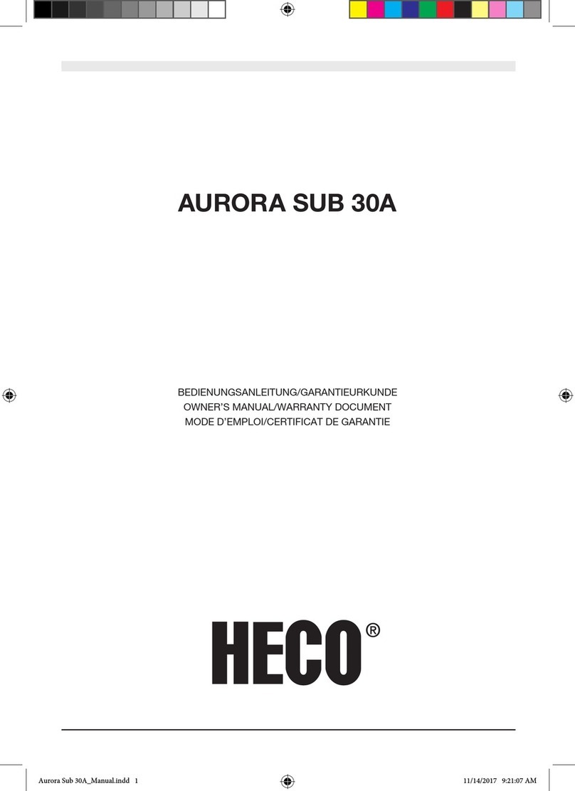 Heco AURORA SUB 30A Owner's manual/warranty document