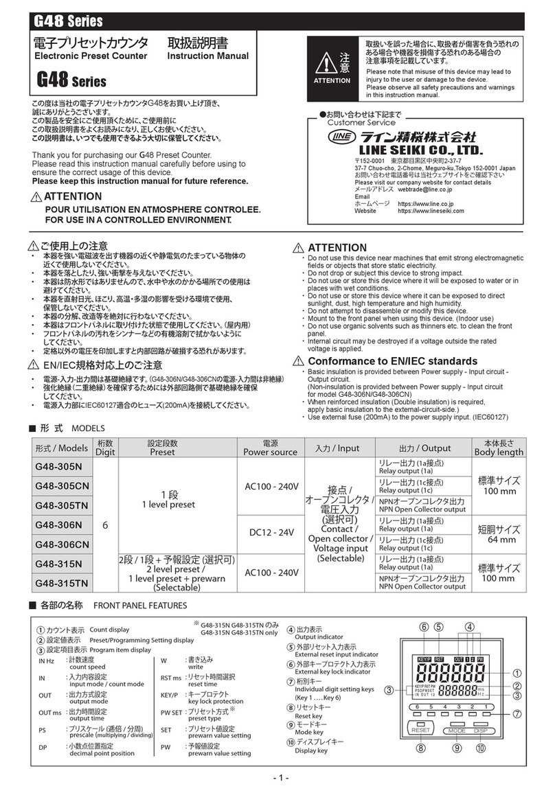 Line Seiki G48-305N User manual